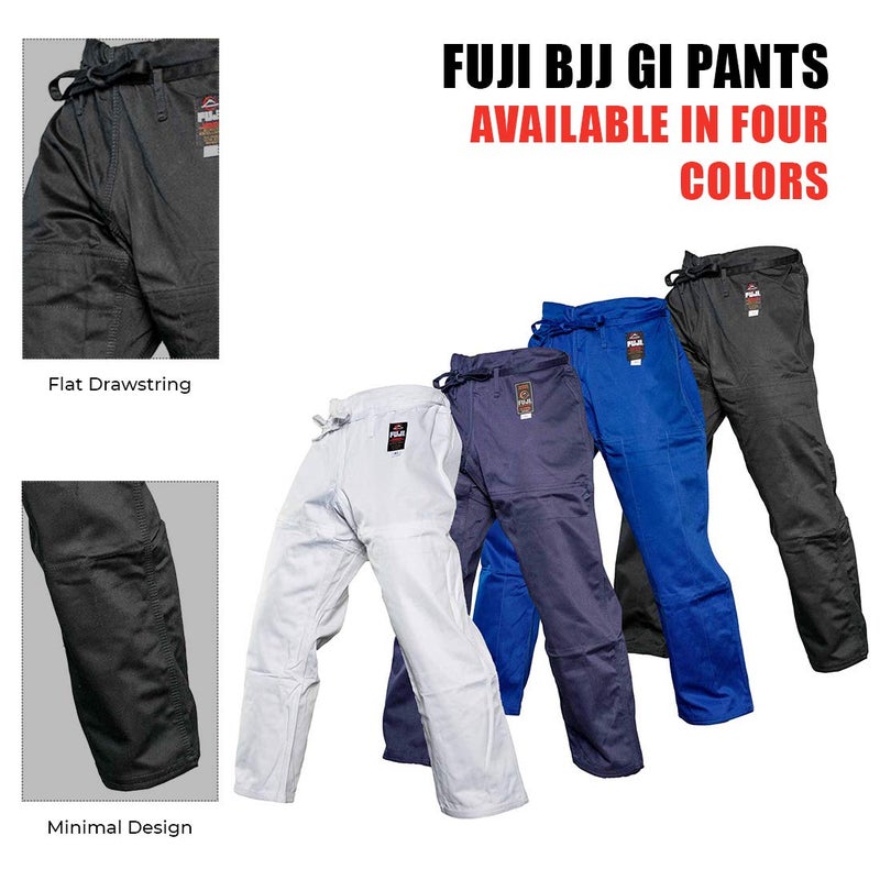 FUJI Sports Brazilian Jiu-Jitsu Gi Pants â€“ Adult BJJ Pants, Flat Drawstring, Reinforced Cotton, For Training & Competition, Black, Size, A5 - Image 4